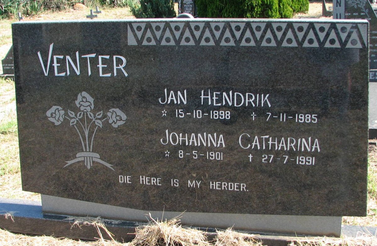 VENTER Jan Hendrik 1898-1985 &amp; Johanna Catharina 1901-1991