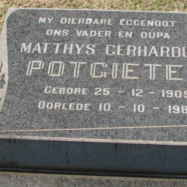 POTGIETER Matthys Gerhardus 1909-1980