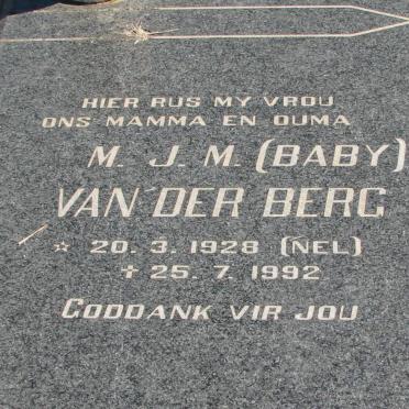 BERG M.J.M., van der nee NEL 1928-1992