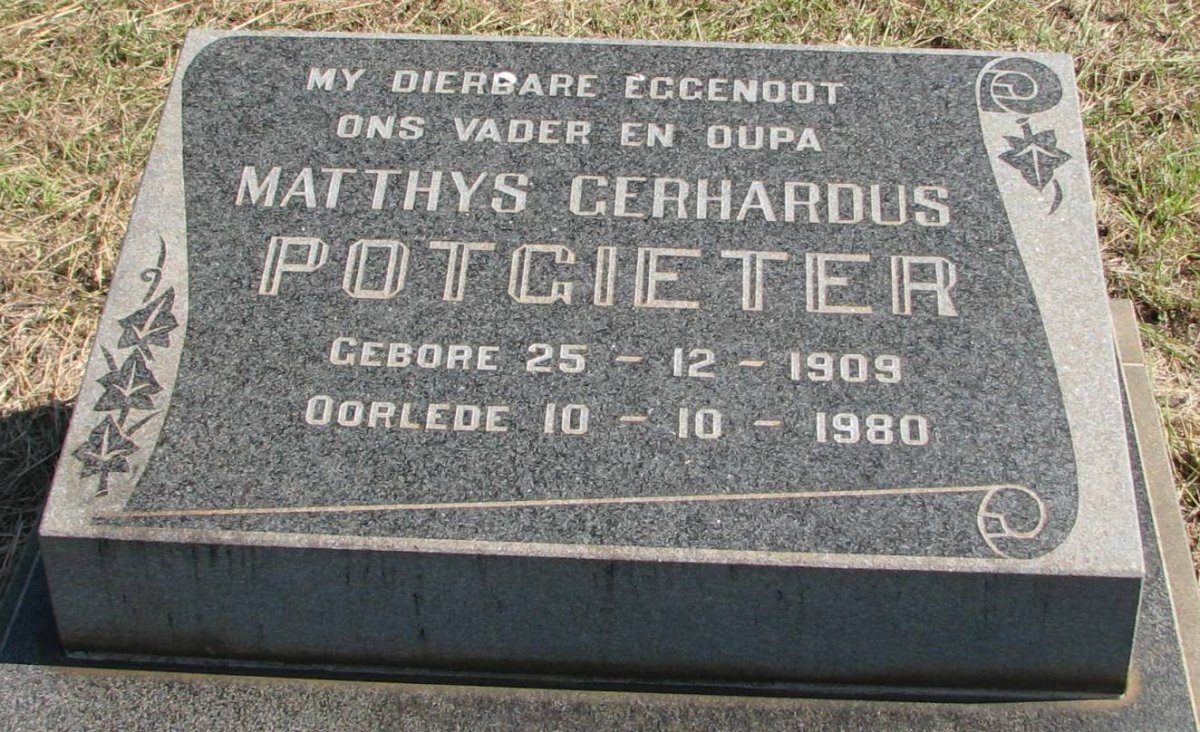 POTGIETER Matthys Gerhardus 1909-1980