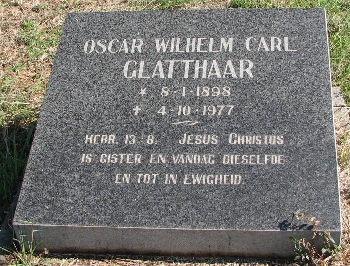 GLATTHAAR Oscar Wilhelm Carl 1898-1977
