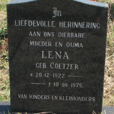 ? Lena nee COETZER 1922-1976
