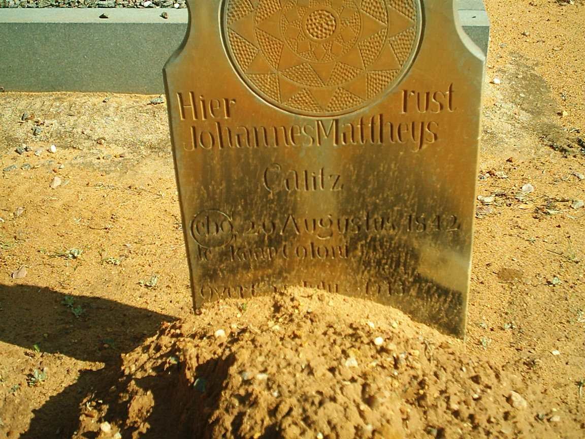 CALITZ  Johannes Mattheys 1842-