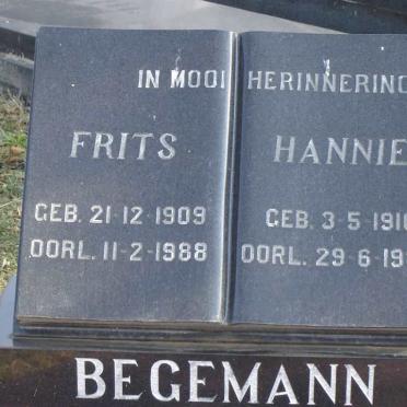 BEGEMANN Frits 1909-1988 &amp; Hannie 1910-1988