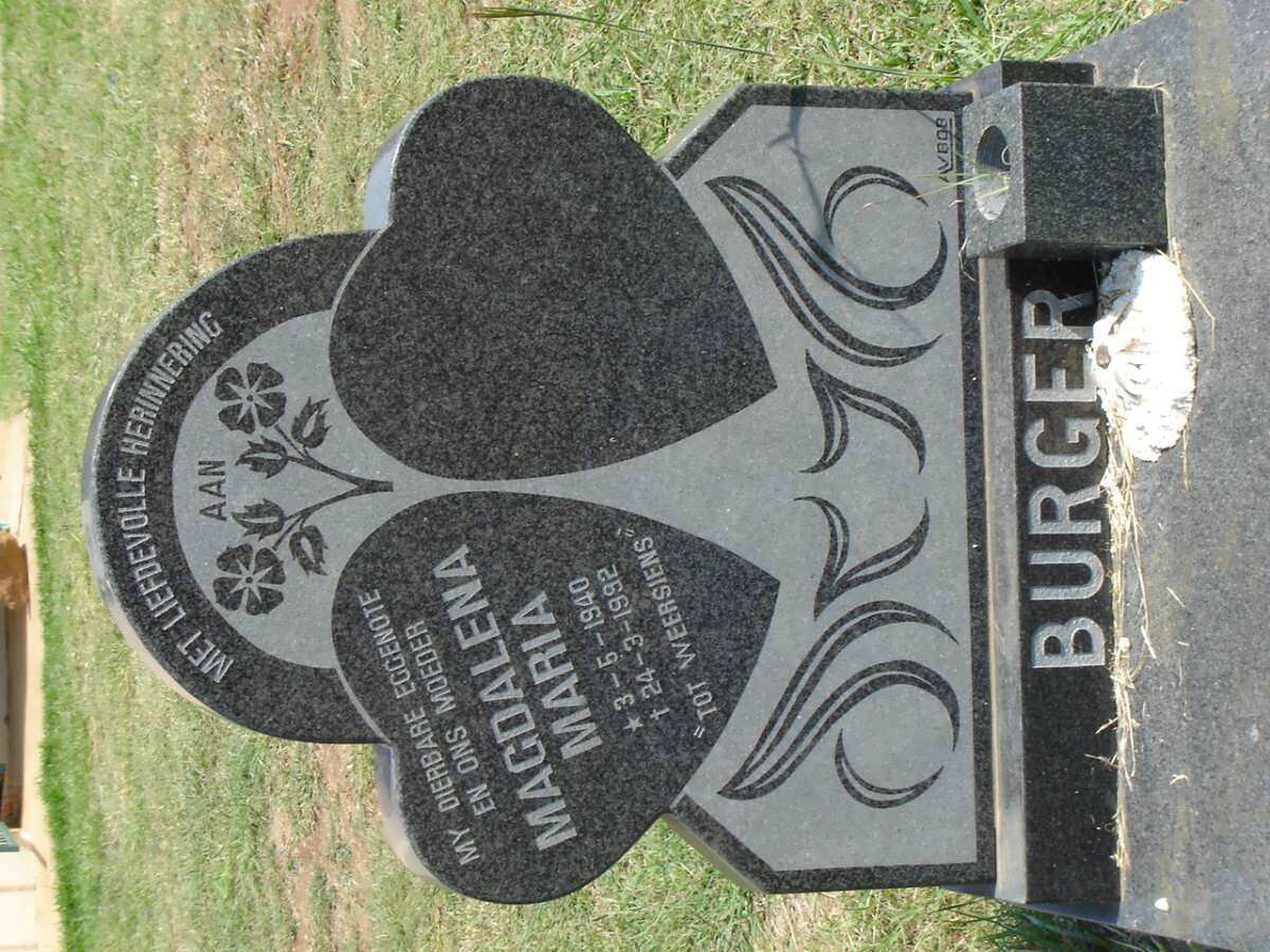 BURGER Magdalena Maria 1940-1992
