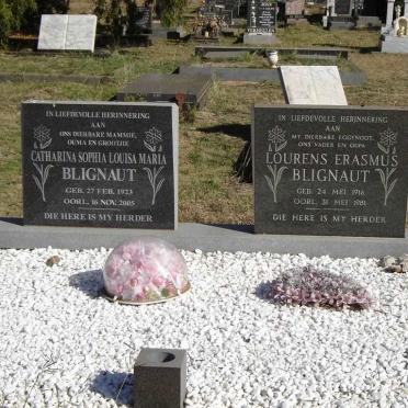 BLIGNAUT Lourens Erasmus 1916-1981 &amp; Catharina Sophia Louisa Maria 1923-2005