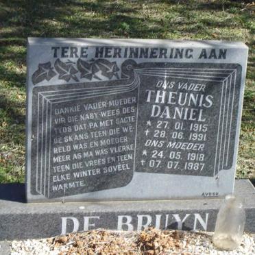 BRUYN Theunis Daniel, de 1915-1991 &amp; Moeder 1918-1987