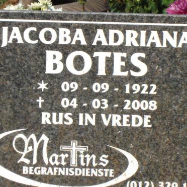 BOTES Jacoba Adriana 1922-2008