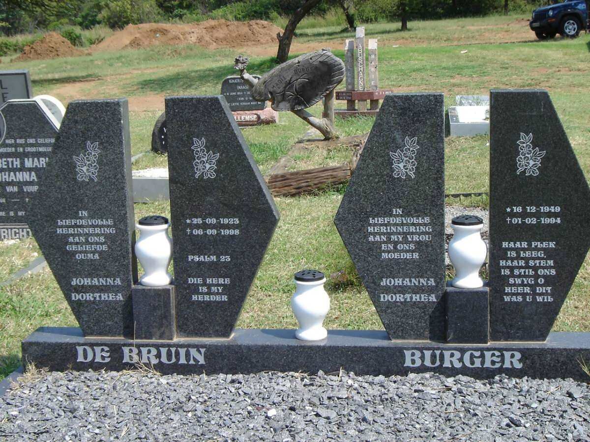 BRUIN Johanna Dorthea, de 1923-1998 :: BURGER Johanna Dorthea 1949-1994