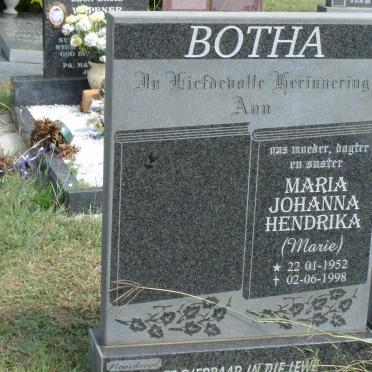 BOTHA Maria Johanna Hendrika 1952-1998