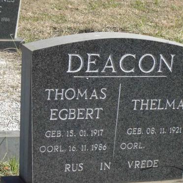 DEACON Thomas Egbert 1917-1986 &amp; Thelma 1921-