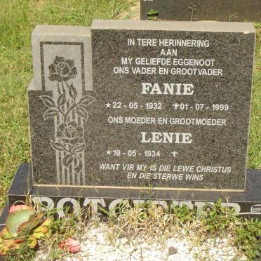 POTGIETER Fanie 1932-1999 &amp; Lenie 1934-