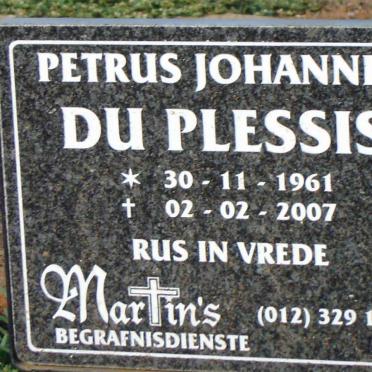PLESSIS Petrus Johannes, du 1961-2007