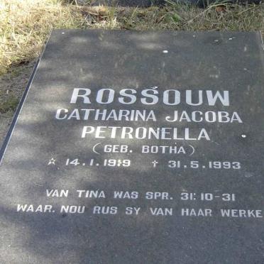 ROSSOUW Catharina Jacoba Petronella nee BOTHA 1919-1993