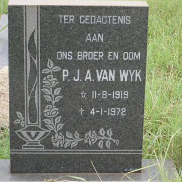 WYK Petrus Jan Albert, van 1883-1972 :: VAN WYK P.J.A. 1919-1972 