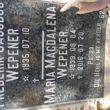 WEPENER Frederik Jacobus 1935- &amp; Maria Magdalena 1939-2016