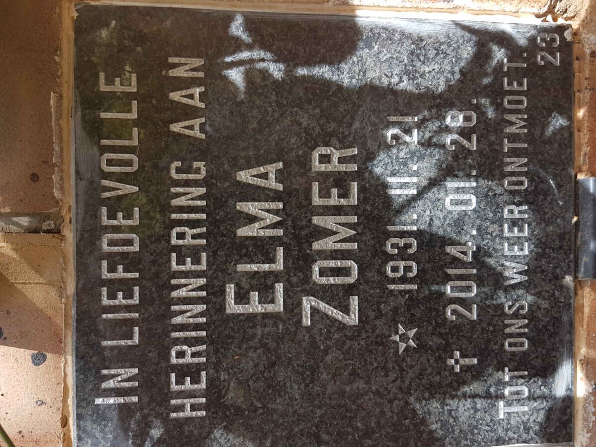 ZOMER Elma 1931-2014