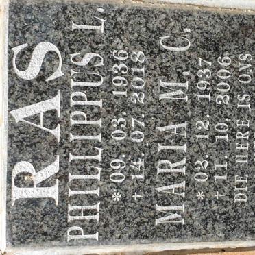 RAS Phillippus L. 1936-2018 &amp; Maria M.C. 1937-2006
