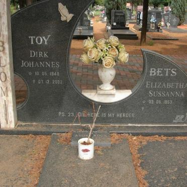 BLOM Dirk Johannes 1948-2002 &amp; Elizabetha Sussanna 1953-