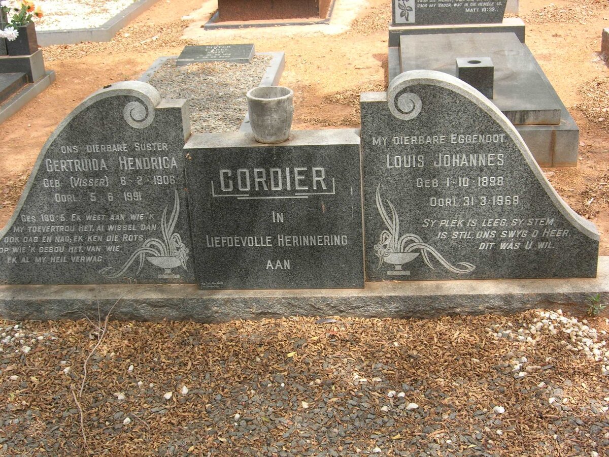 CORDIER Louis Johannes 1898-1968 &amp; Gertruida Hendrica VISSER 1906-1991
