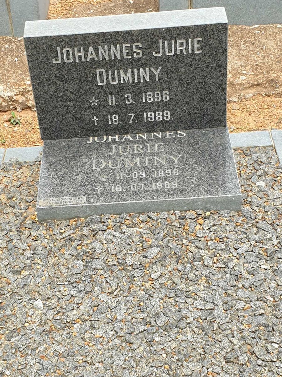 DUMINY Johannes Jurie 1896-1989