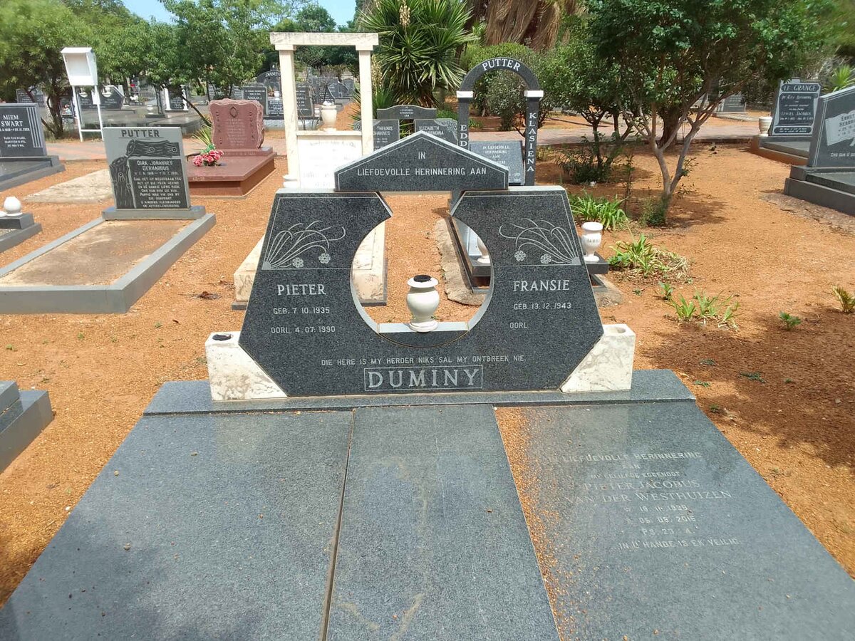 DUMINY Pieter 1935-1990 &amp; Fransie 1943-