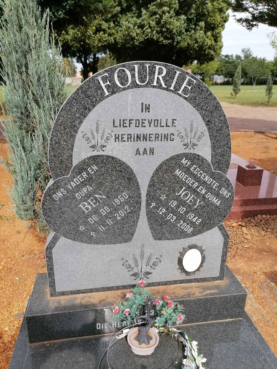 FOURIE Ben 1950-2012 &amp; Joey 1948-2008
