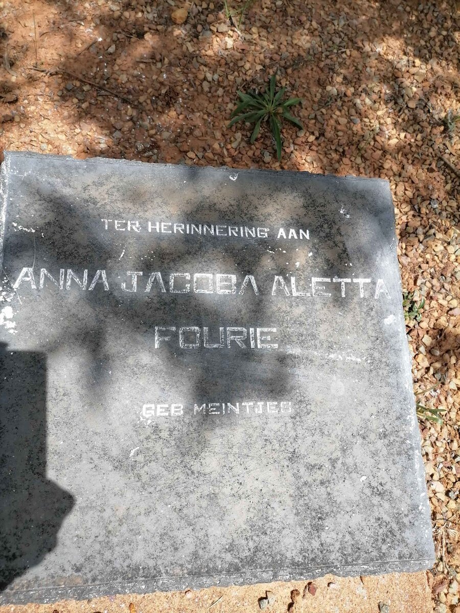 FOURIE Anna Jacoba Aletta nee MEINTJES