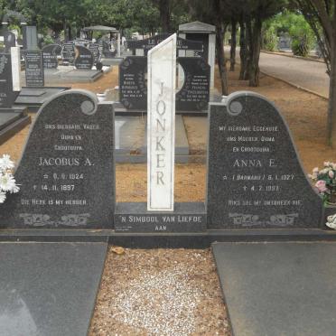 JONKER Jacobus A. 1924-1997 &amp; Anna E. BARNARD 1927-1997