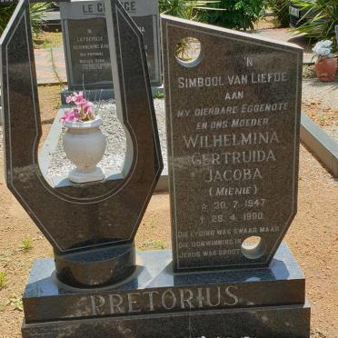 PRETORIUS Wilhelmina Gertruida Jacoba 1947-1990