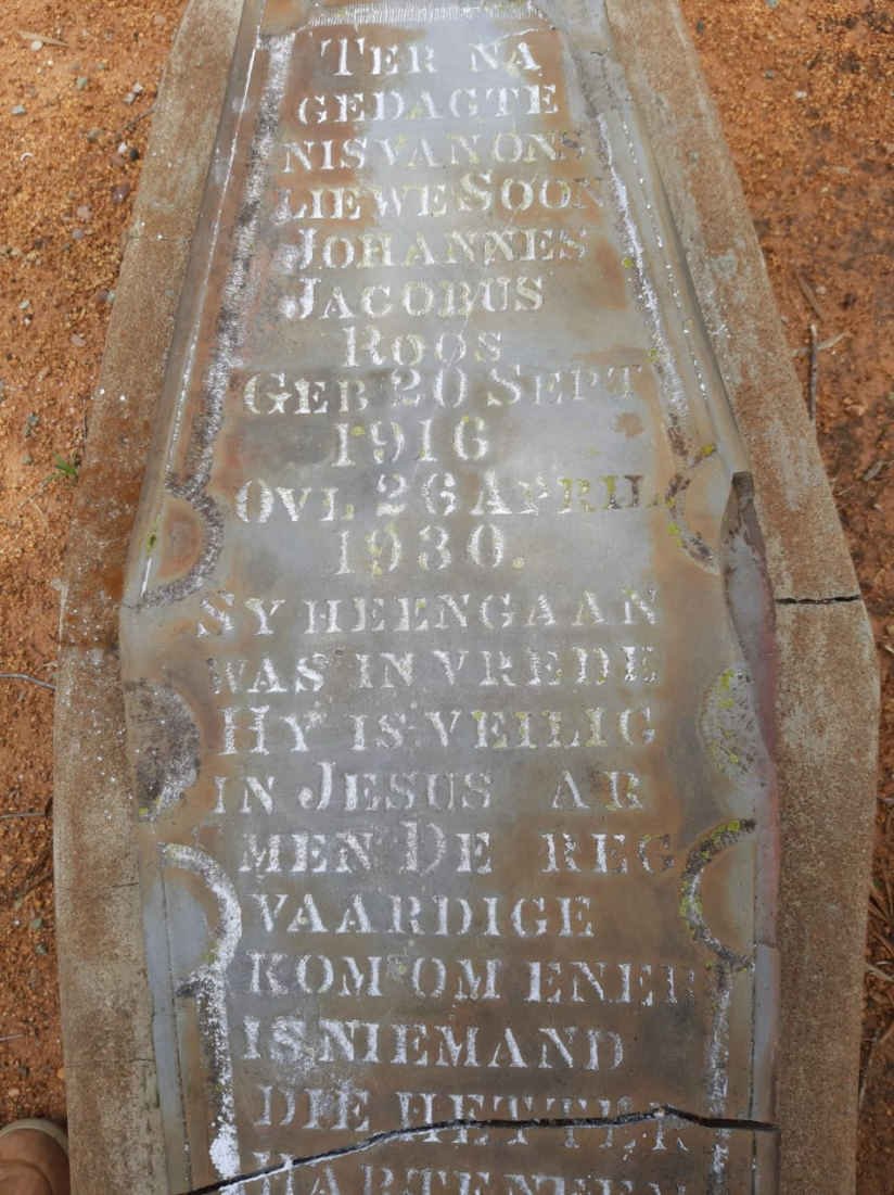 ROOS Johannes Jacobus 1916-1930