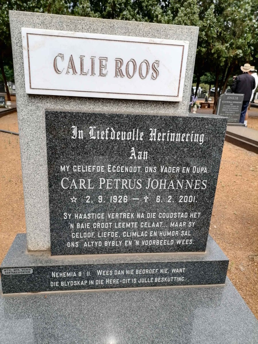 ROOS Carl Petrus Johannes 1926-2001