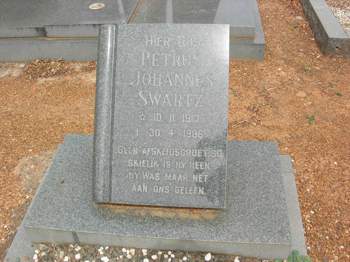 SWARTZ Petrus Johannes 1913-1986