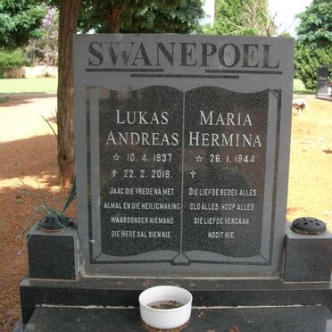 SWANEPOEL Lukas Andreas 1937-2016 &amp; Maria Hermina 1944-