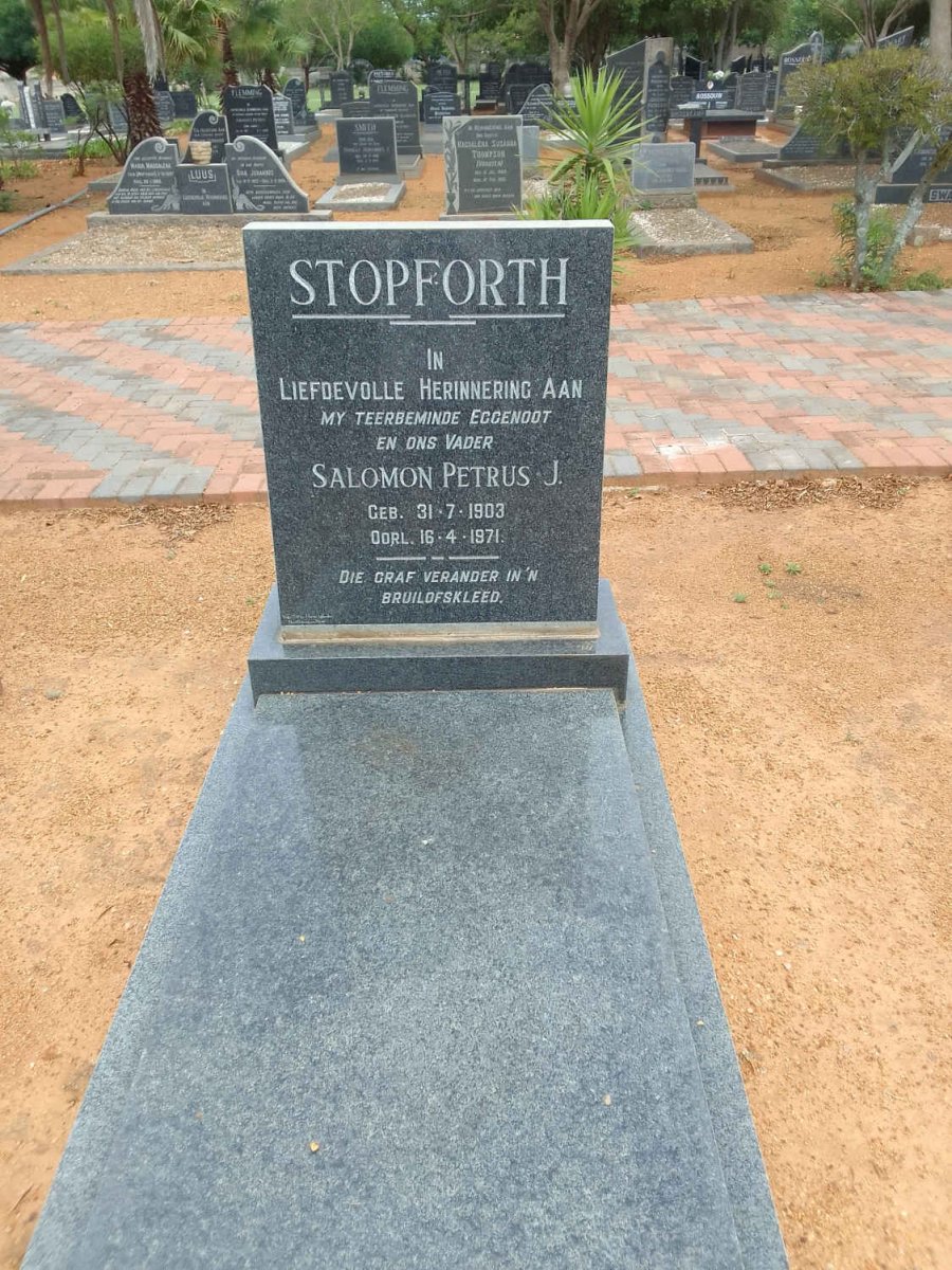 STOPFORTH Salomon Petrus J. 1903-1971