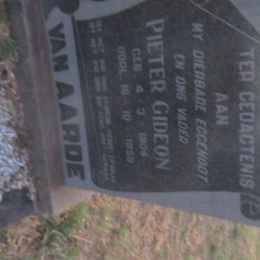 AARDE Pieter Gideon, van 1904-1959 &amp; Gertruida Susanna 1911-1998