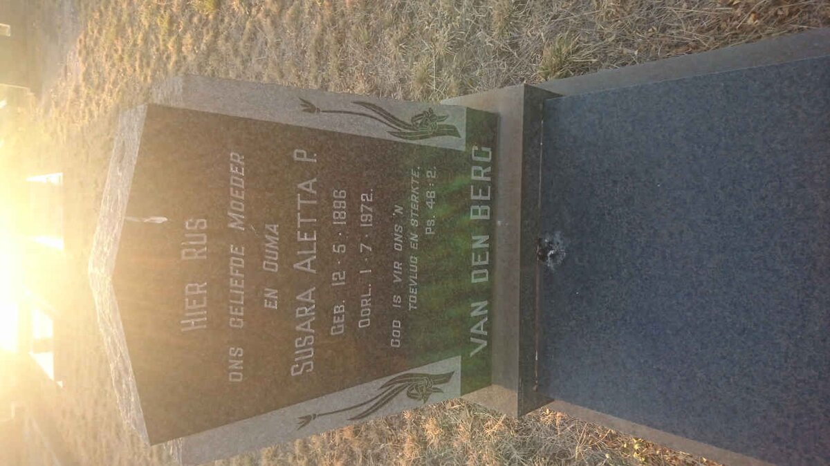 BERG Susara Aletta P., van den 1896-1972