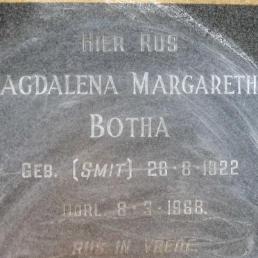 BOTHA Magdalena Margaretha nee SMIT 1922-1968