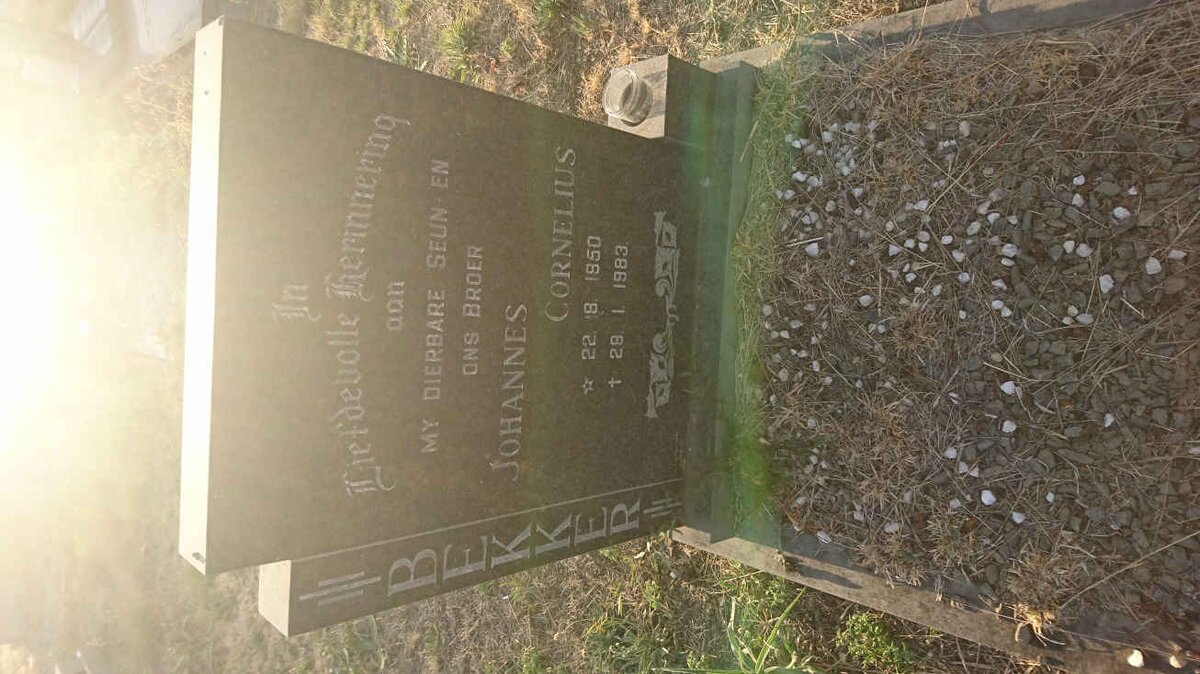 BEKKER Johannes Cornelius 1950-1983
