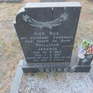 BEUKES Phillipus Jacobus 1903-1976 &amp; Johanna Susanna Christina 1907-1965