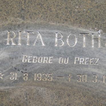 BOTHA Rita nee DU PREEZ 1935-1996