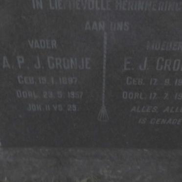 CRONJE A.P.J. 1897-1957 &amp; E.J. 1903-1966