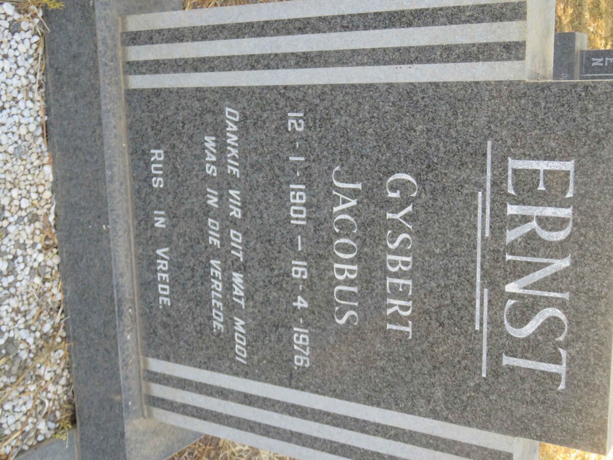 ERNST Gysbert Jacobus 1901-1976