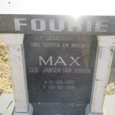 FOURIE Max nee JANSEN VAN VUUREN 1913-1992