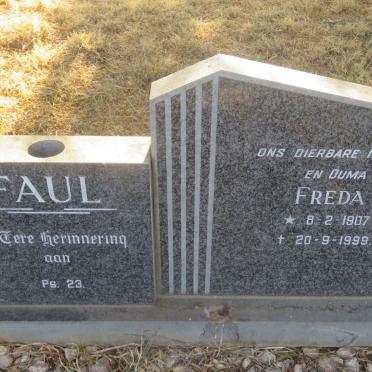 FAUL Richard Henry 1907-1976 &amp; Freda 1907-1999