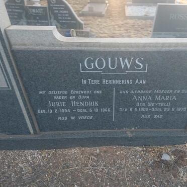 GOUWS  Jurie Hendrik 1894-1966 &amp; Anna Maria BEYTELL 1905-1970