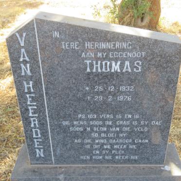 HEERDEN Thomas, van 1932-1976