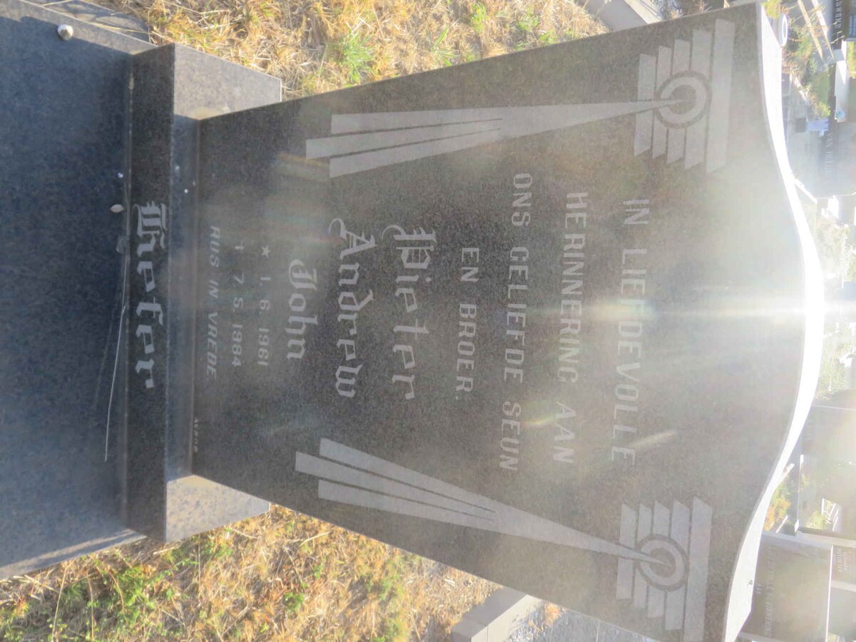 HEFER Pieter Andrew John 1961-1984