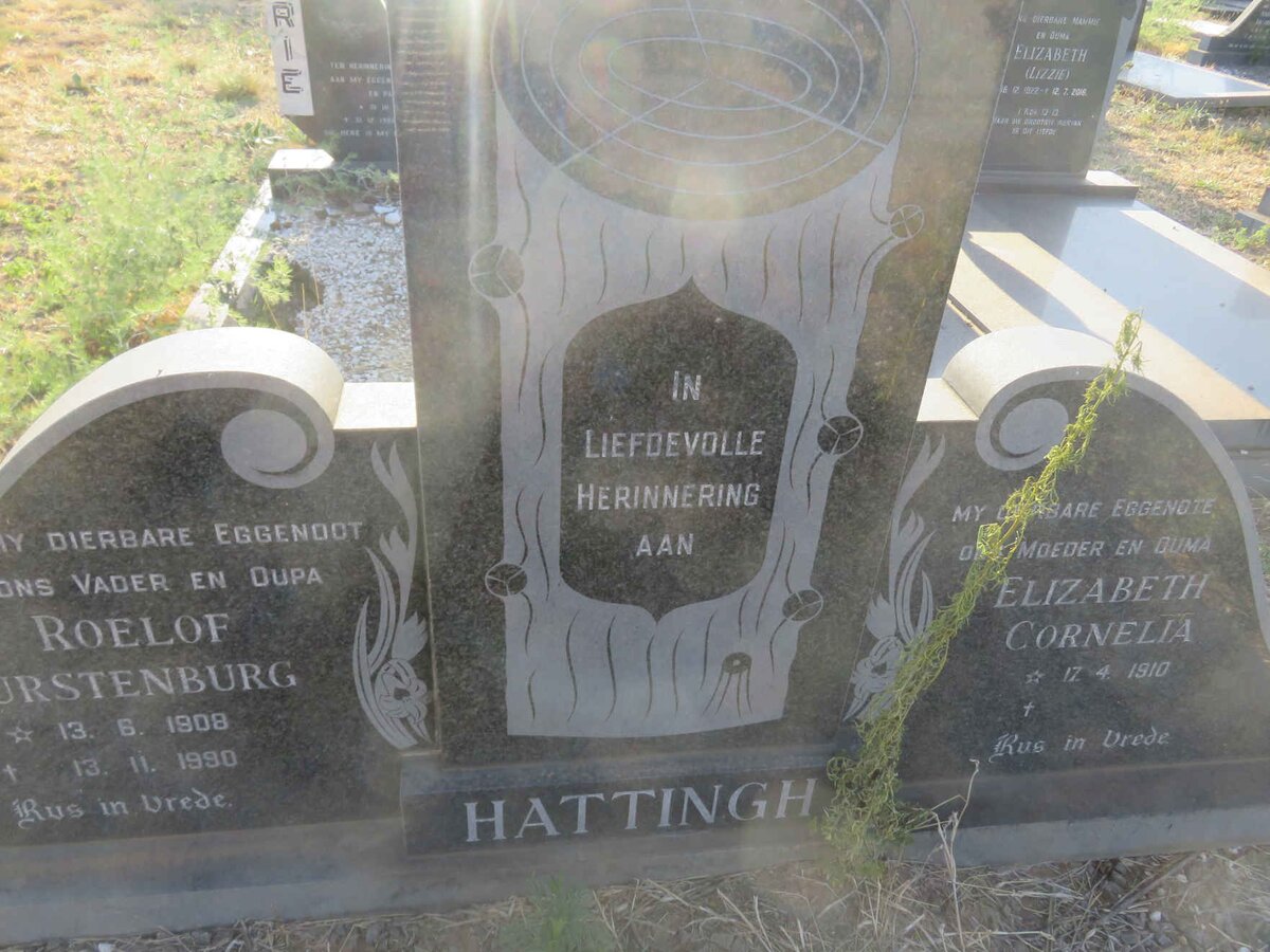 HATTINGH Roelof Furstenburg 1908-1990 &amp; Elizabeth Cornelia 1910-