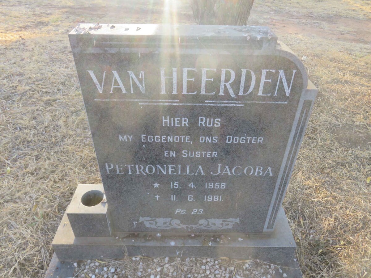 HEERDEN Petronella Jacoba, van 1958-1981